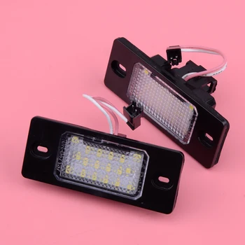 

beler 2Pcs 12V-30V 18 LED License Plate Light Fit for VW Golf MK4 MK5 Jetta Bora Passat Tiguan Porsche Cayenne 6000-6500K 128LM