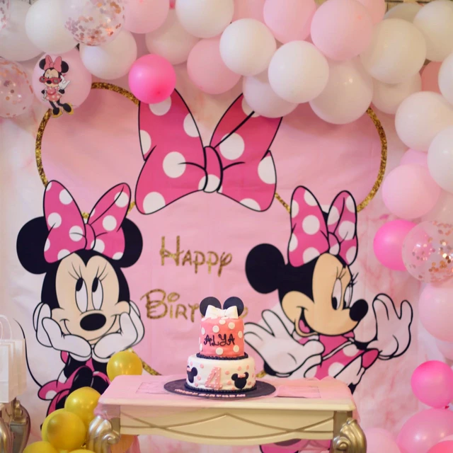 Mickey Minnie Mouse Birthday Decorations  Minnie Mickey Birthday Party -  1pc 100cm - Aliexpress