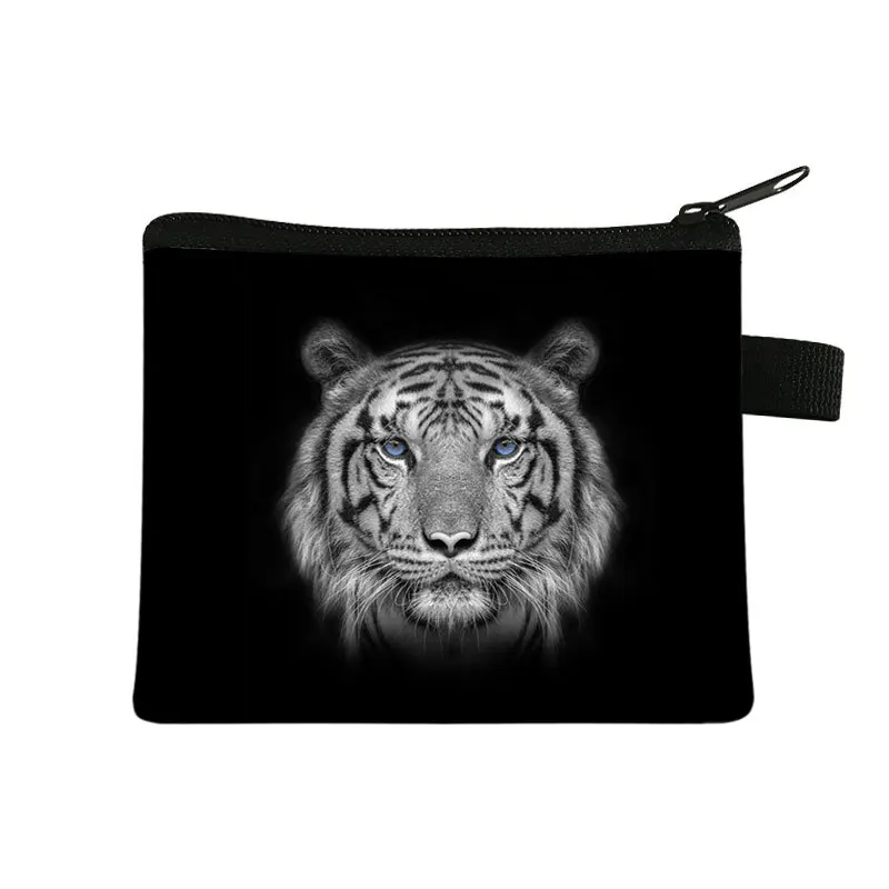 Coin Purse Black And White Animal Children's Wallet Student Portable Card Bag Coin Key Storage Bag Large Capacity Hand Coin Purse Card Wallet Coin Wallet Change Bag