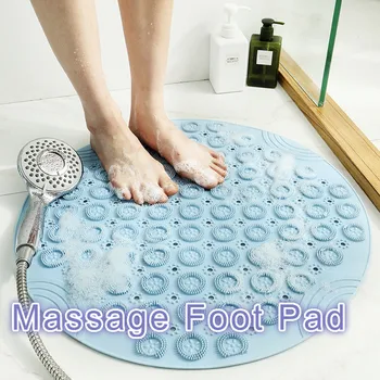 

55cm Round PVC Non-slip Bathroom Mat Silicone Shower Bath Mat Foot Brush Dead Skin Point Bead Pad Bathroom Massage Foot Pad Mat