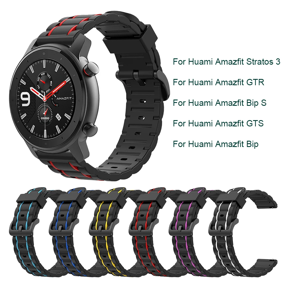 Ремешок силиконовый для Huami Amazfit GTR 47 мм 42 Stratos 3 2/Amazfit Bip lite/GTS/Bip S|Ремешки часов| |
