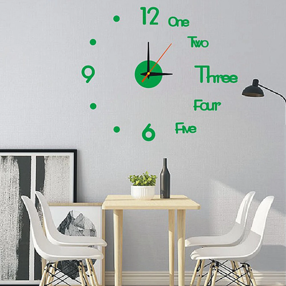 2020 DIY digital Wall Clock 3D Wall Sticker Modern Design Silent Clock Home Decor Living Room Quartz Needle Rel&oacute;gio de parede 9