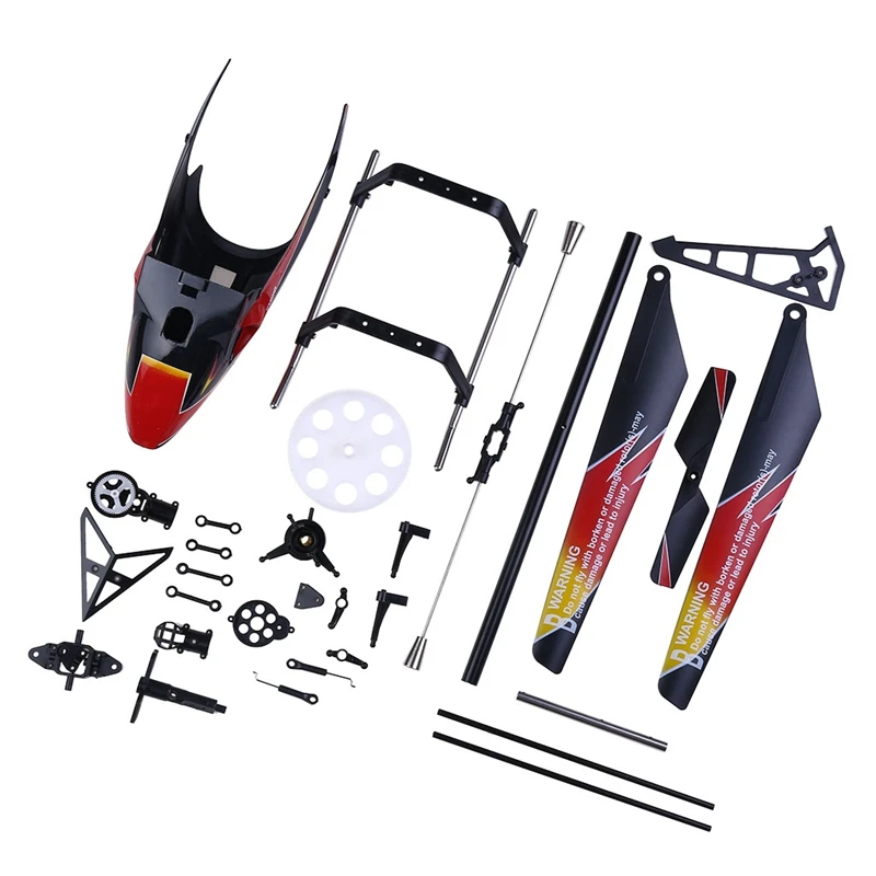 

ABKT-for Wltoys V913 Canopy Landing Skid Main Gear Connect Buckles Swashplate Tail Blade Spare Parts for V913 2.4G 4CH RC Helico