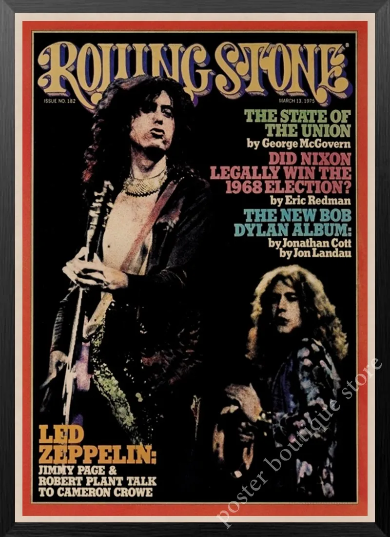 Светодиодный плакат Zeppelin Rock Music, Jimmy Page, rober Plant, винтажный домашний декор, настенные наклейки, 9 процентов/5 - Цвет: 17
