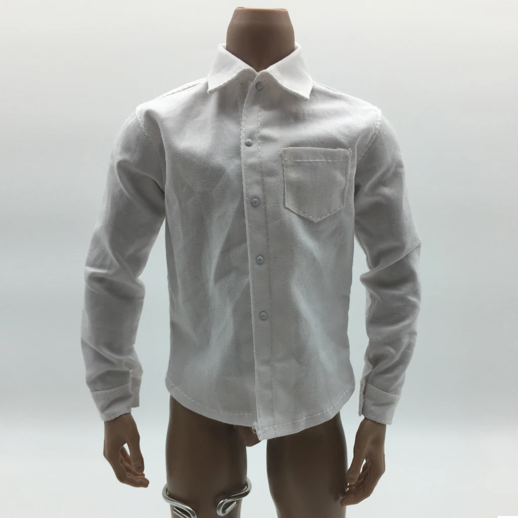 MALE OUTFIT WHITE SHIRT For 12INCH ACTION FIGURE BODY 1/6 Scale doll clothes accessories