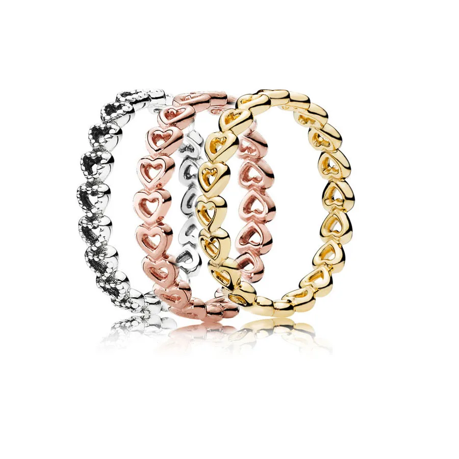 Серебряное ювелирное изделие, классическое, 925 пробы, серебряное, 3 цвета, связное, Любовное кольцо, роскошное, серебряное кольцо для женщин, сделай сам, ювелирное изделие