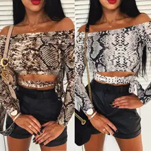 ^#Cheap S-XL Fashion Women's Sexy Snake Printed Off Shoulder Tops Blouse Ladies Casual Slim Fit Long Sleeve Tee Shirt ^#Cheap S-XL Fashion Women's Sexy Snake Printed Off Shoulder Tops Blouse Ladies Casual Slim Fit Long Sleeve Tee Shirt