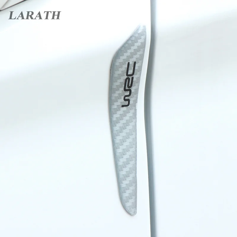4PCS carbon fiber Car Door Decoration Strip General universal Crash Bar Anti-Rub Bumper Door side Edge Protection stickers