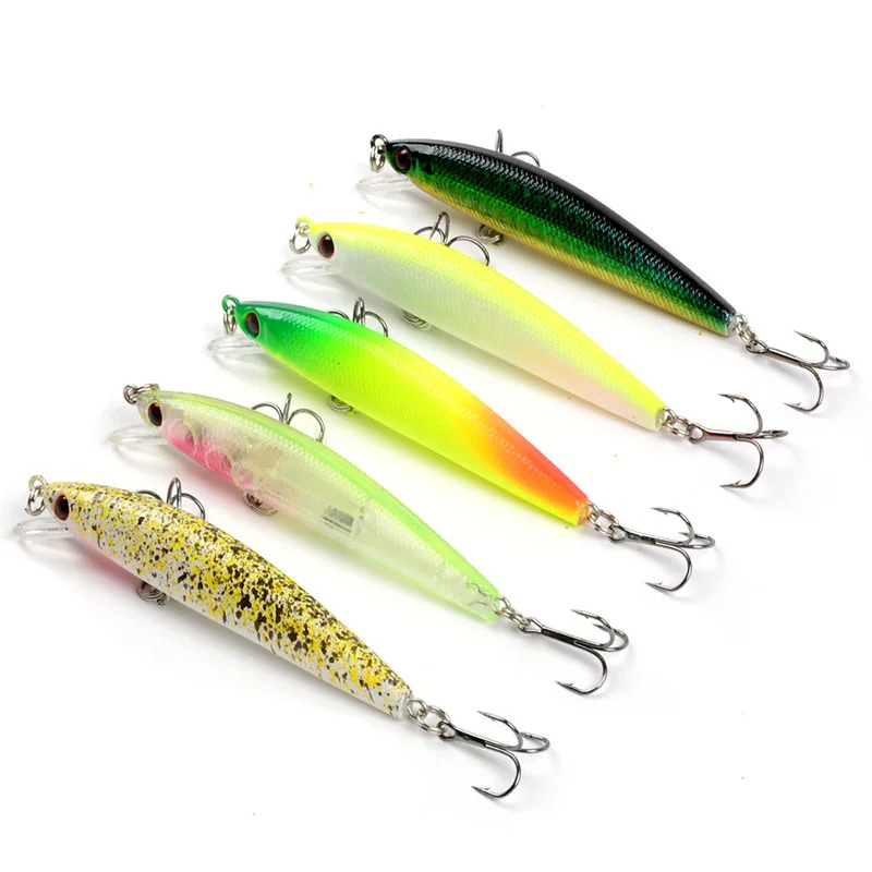 

5Pcs/set Fishing Lures Bionic Minnow Hard Bait 8.5cm/7.5g Artificial 3D Eyes 6# With Sharp Hook Baits Isca Pesca Fish Tackle