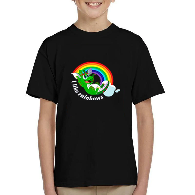 Rainbow Dragon Tshirt Unisex Boys Clothes Baby T Shirt Cotton Short Sleeve Tops Girls Baby T-Shirt for Teenager Casual Camiseta
