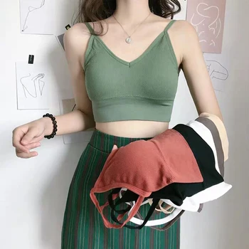 

Women Sexy Crop Tops Tube Top Female Streetwear Sleeveless Camis Seamless Sports Lingerie Tee Bra Crop Top Bandeau Top Tank