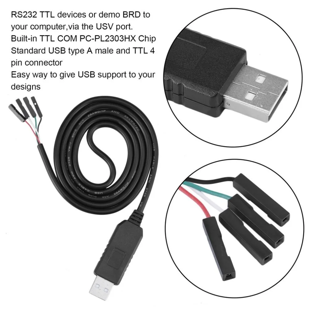 1 шт. Стабильный USB к RS232 ttl UART PL2303HX Авто конвертер USB-COM Кабель адаптер модуль загрузки линии