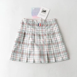 New Autumn Fashion High Street Women Skirt Y2k Irregular Plaid Tennis Skorts Femme Retro Jupe Tb Stripe Jk Pleated Faldas Mujer