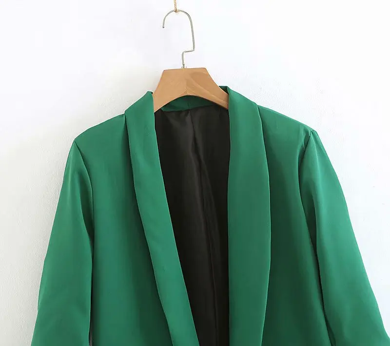 Summer New Style Europe And America WOMEN'S Dress-Style Solid Color Sleeves Pleated Loose-Fit Suit Coat W1844
