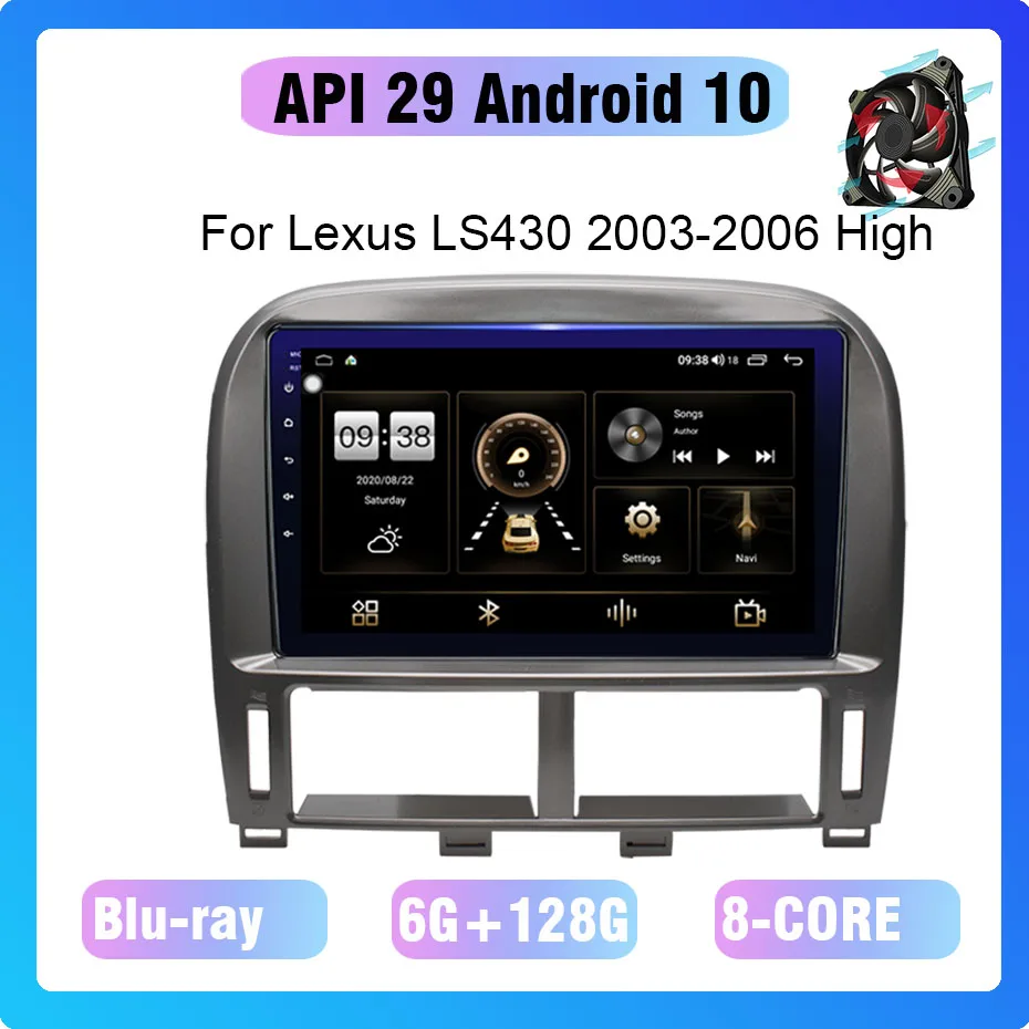 COHO For Lexus Ls430 2003-2006 Android 10.0 Octa Core 6+128G Gps Coche Radio Android Car Multimedia Player Cooling fan