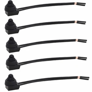 

5pcs On Off Waterproof Rubber Boot Refit Wire Leads Button Switch Boat Universal LED Push Car Motorcycle Accessories Control