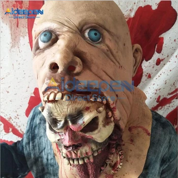 

Halloween Bloody Zombie Mask Horror Grimace Tongue out Zombie Mask Headgear Haunted House Party Dress Up Props Latex Masks