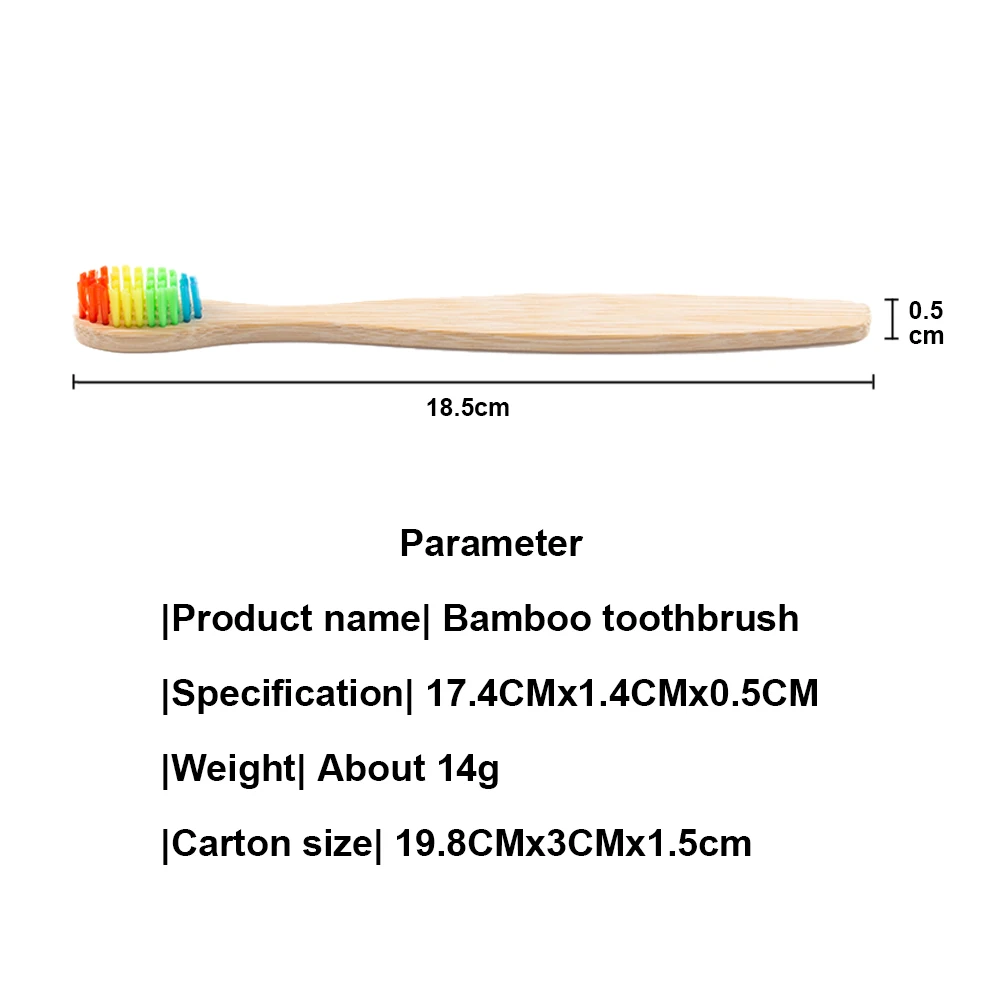 5pcs Adult Bamboo Toothbrush EcoFriendly Tooth Brush Medium Hard Tooth Brush Adult Rainbow Teeth Brush Wooden Handle Eco Brushes