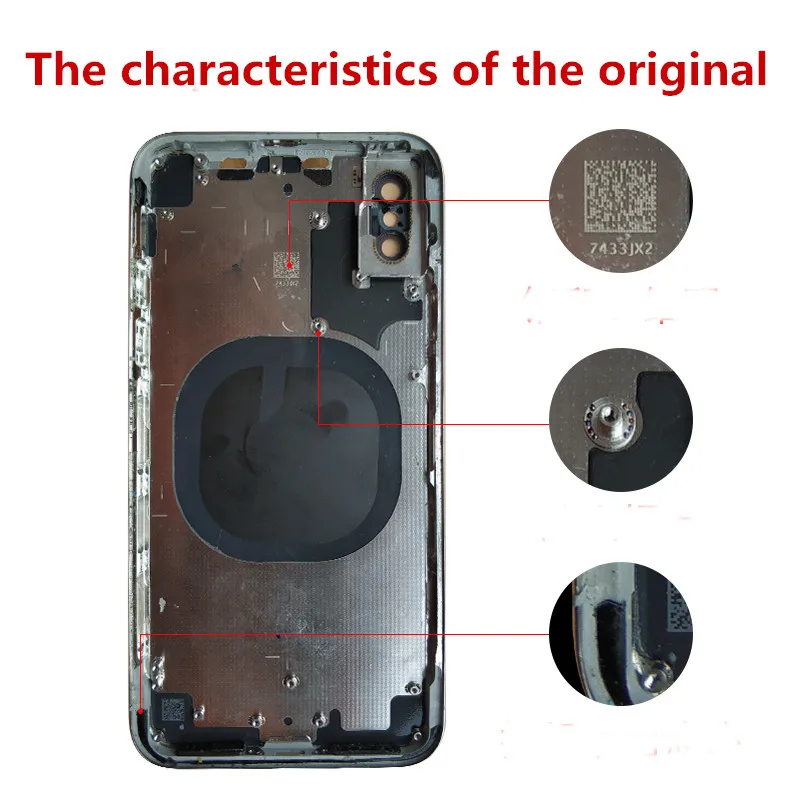 

100% original used of 95% new For iPhone X Rear Housing Battery Cover Door Chassis Frame Back Cover For iPhoneX