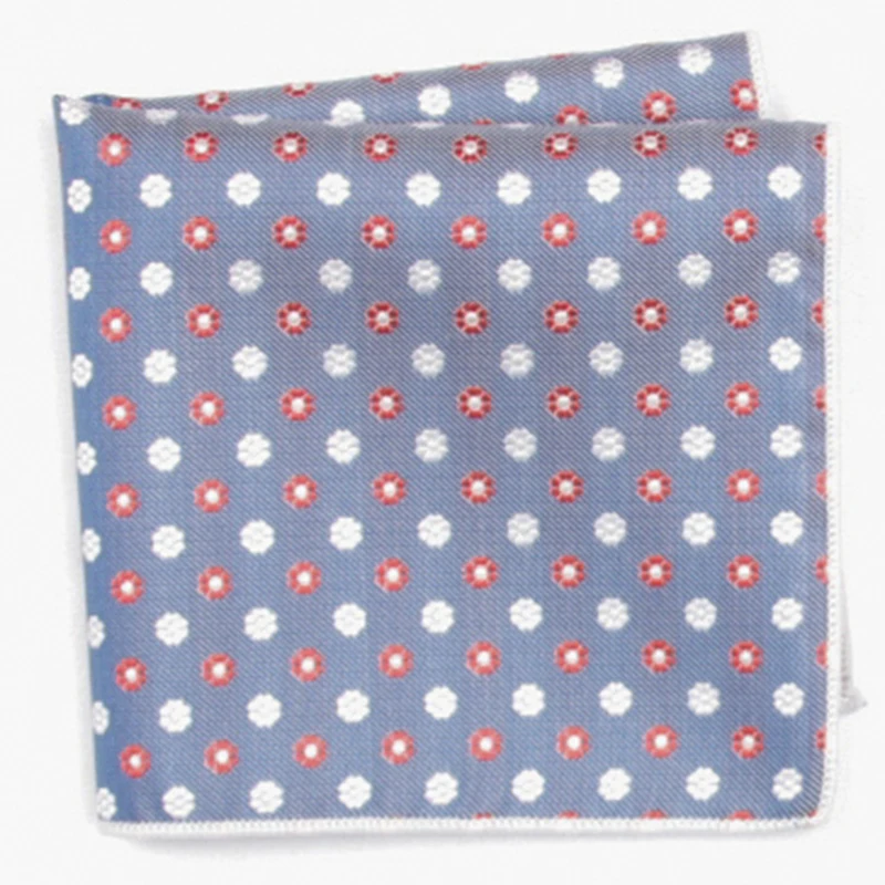  blue red fashion patterned pocket square with patterns handkerchief