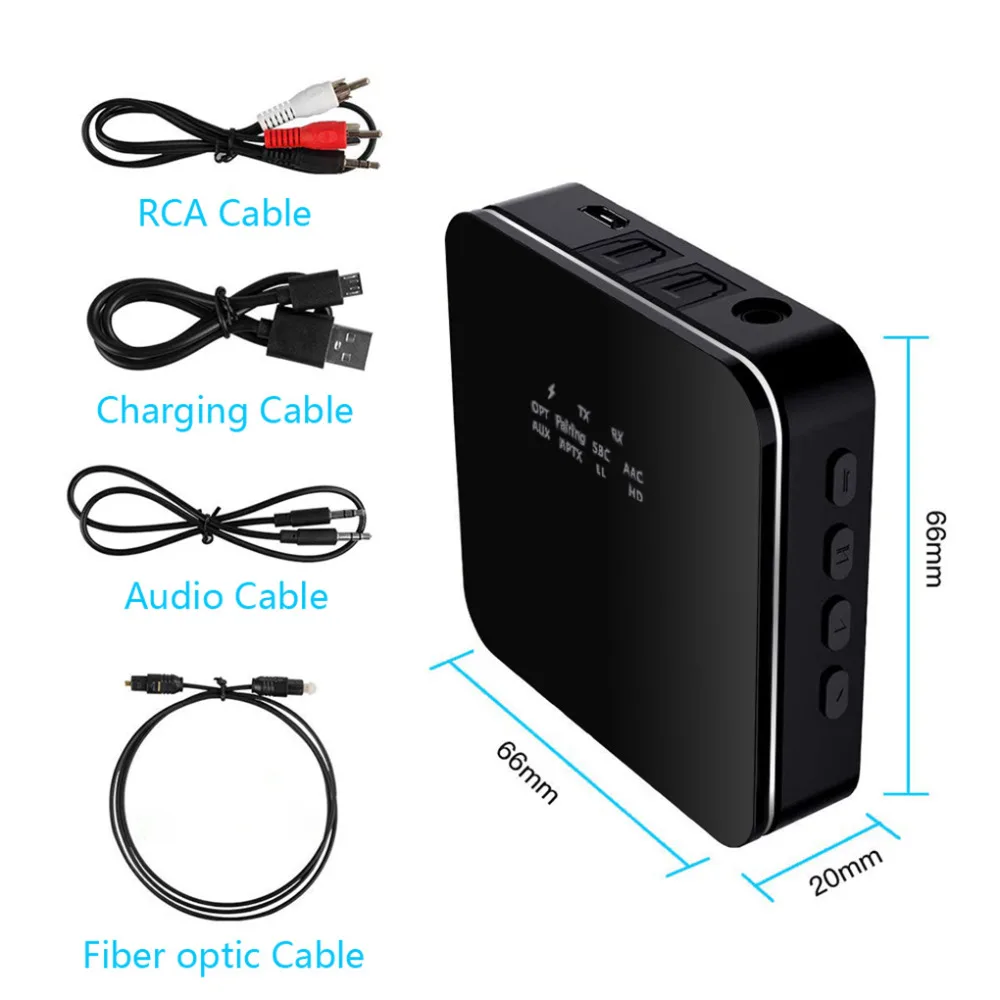 3.5mm HD Bluetooth 5.0 Audio Transmitter receiver Wireless aptx audio Auto on Adapter for tv car aptX HD LL