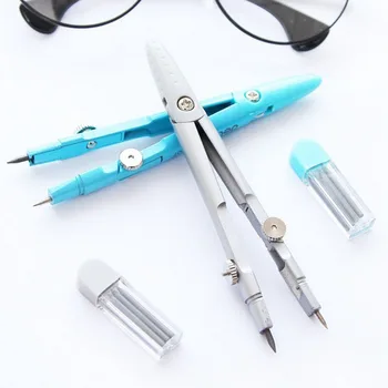 

1 Set Hot Sale Metal Compasses+Lead Two Suits The Students Professional Drawing Office Compasses