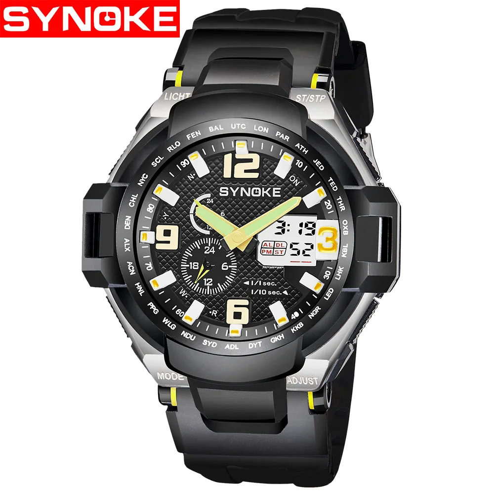 SYNOKE цифровые часы спортивные цифровые часы модные мужские цифровые светодиодный дисплей мужские наручные часы военные водонепроницаемые мужские s часы