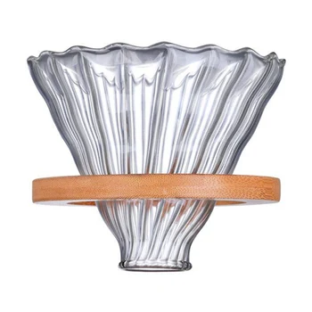 

Wooden Coffee Dripper Reusable Filters V60 Glass for Hario Style Glass Coffee Filter Reusable Coffee Funnel