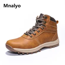 Mnalyo/Брендовые мужские ботинки; большие размеры 38-48; сезон осень-зима; мужские кожаные модные кроссовки на шнуровке; Водонепроницаемая мужская обувь