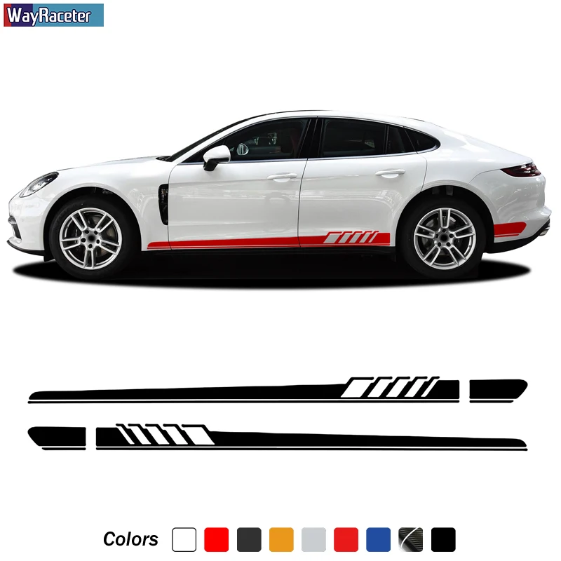 Виниловая наклейка в полоску на дверь и юбку 2 шт. для Porsche Cayenne 958 955 957 GTS Panamera 971 970 Taycan аксессуары|Наклейки