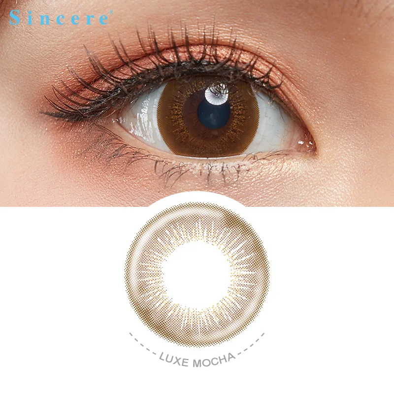 2lenses/pair Luxe Mocha color contact lenses for eyes Monthly throw Use for 30 days branded contact lenses