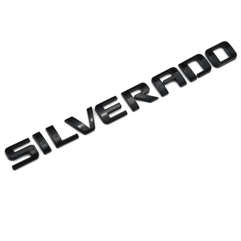 3x Silverado+ 1x LT табличка значок с эмблемой 3D 1500 Silverado глянцевый черный