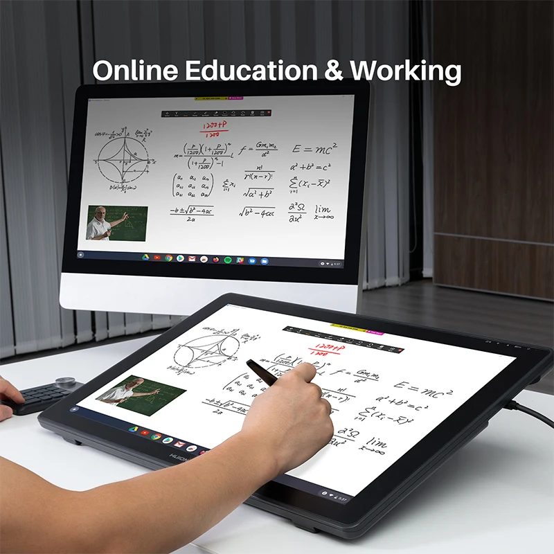 HUION Kamvas 24 그래픽 태블릿 모니터, 23.8 인치 QHD 스크린, 눈부심 방지 유리 필름 펜 디스플레이, 스탠드 포함, 지지대 PC 안드로이드