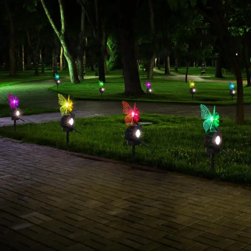 RGB+ белый светодиодный открытый цветок фея Солнечный газон лампы во дворе садовые огни поддержка дропшиппинг