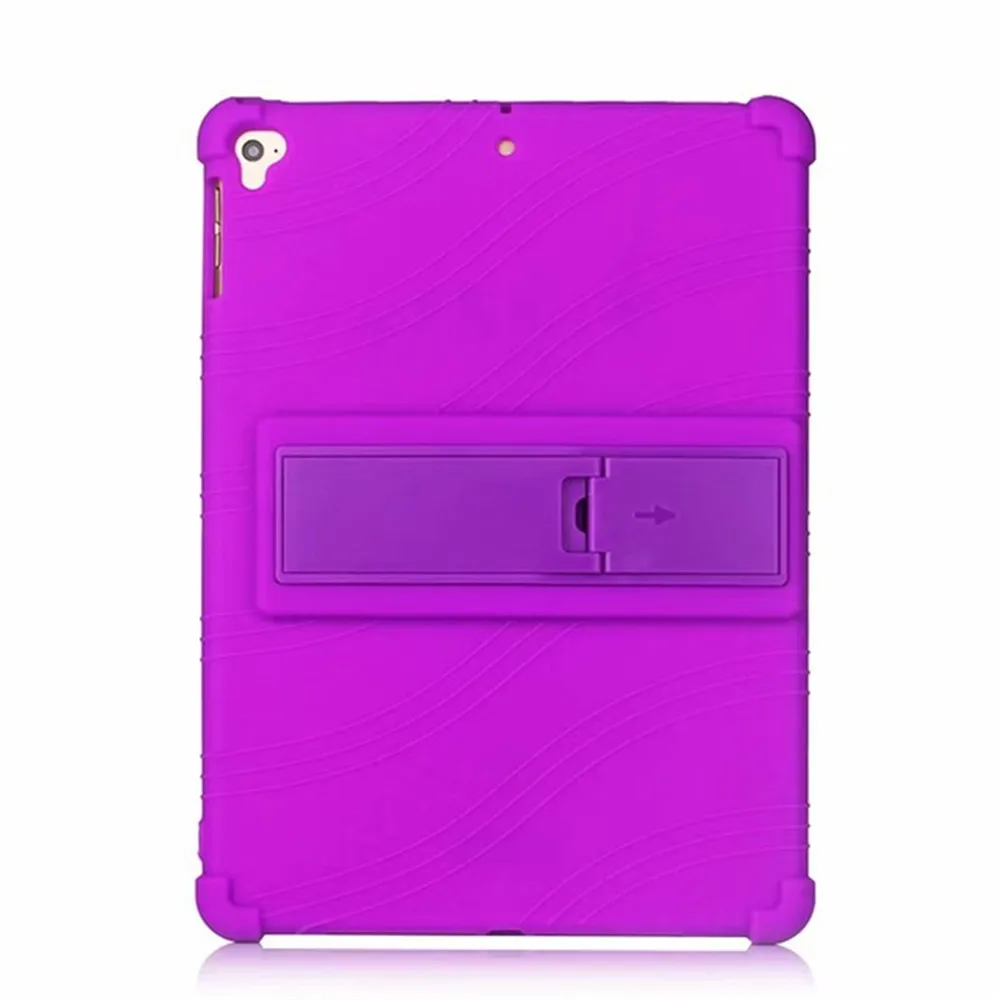 Фиолетовый Для iPad 7-го поколения 10,2 дюймов противоударный чехол-подставка для iPad 10,2 чехол Мягкий силиконовый чехол для планшета для детей+ пленка+ стилус - Цвет: Фиолетовый