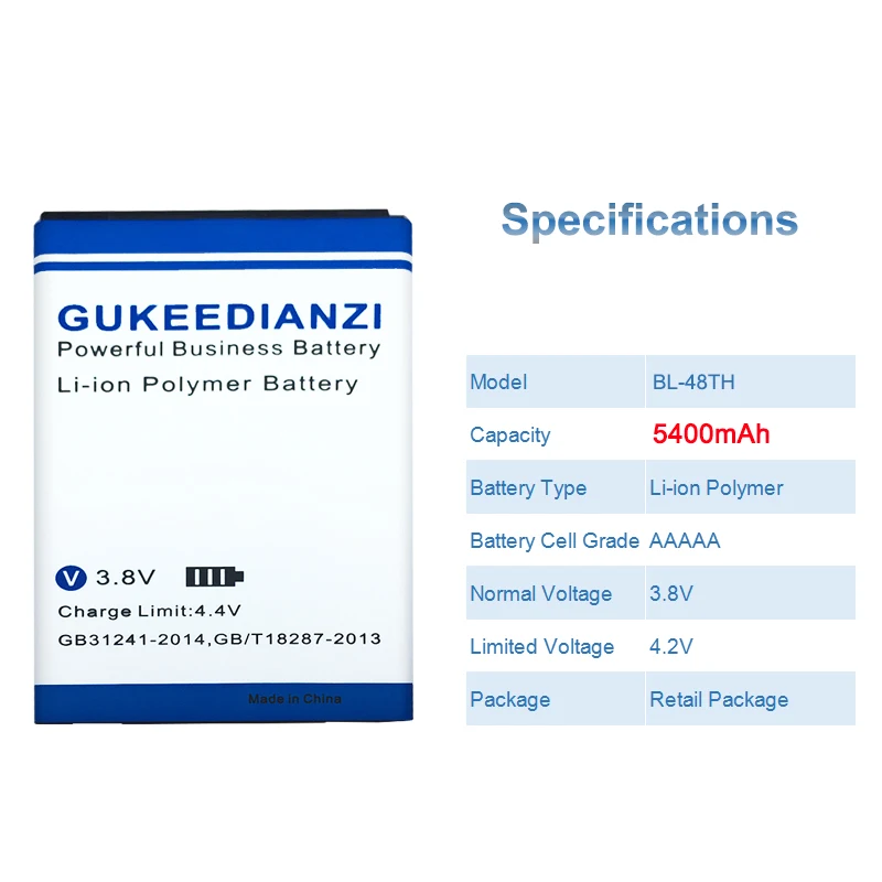 GUKEEDIANZI 5400 мАч батарея мобильного телефона BL-48TH для LG Optimus G Pro F240 E988 E986 E985 E980 E940 F310 D684 батарея