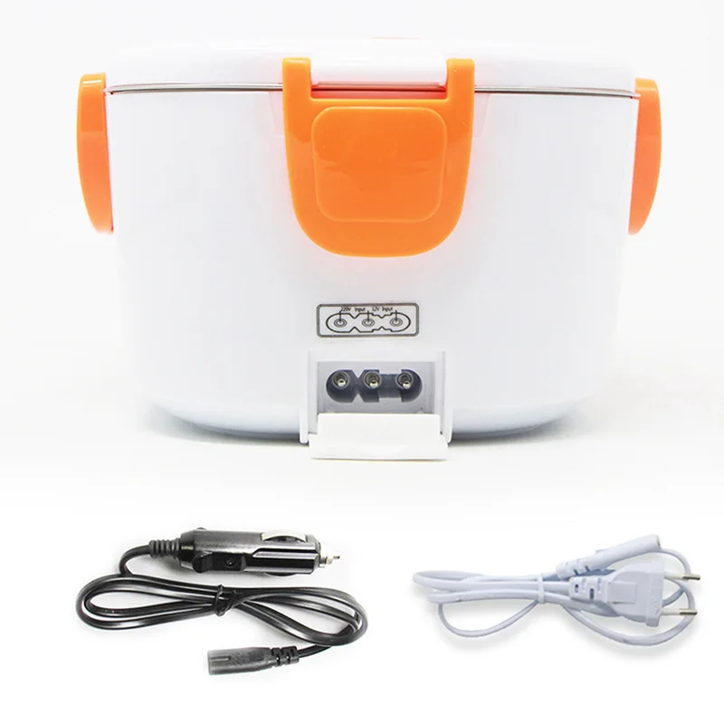 orange lunch box Ahtoski 12 В 220 В портативный Электрический Подогрев из нержавеющей стали Ланч-бокс для детей пищевые контейнеры подогреватель пищи с отделениями - Цвет: orange lunch box