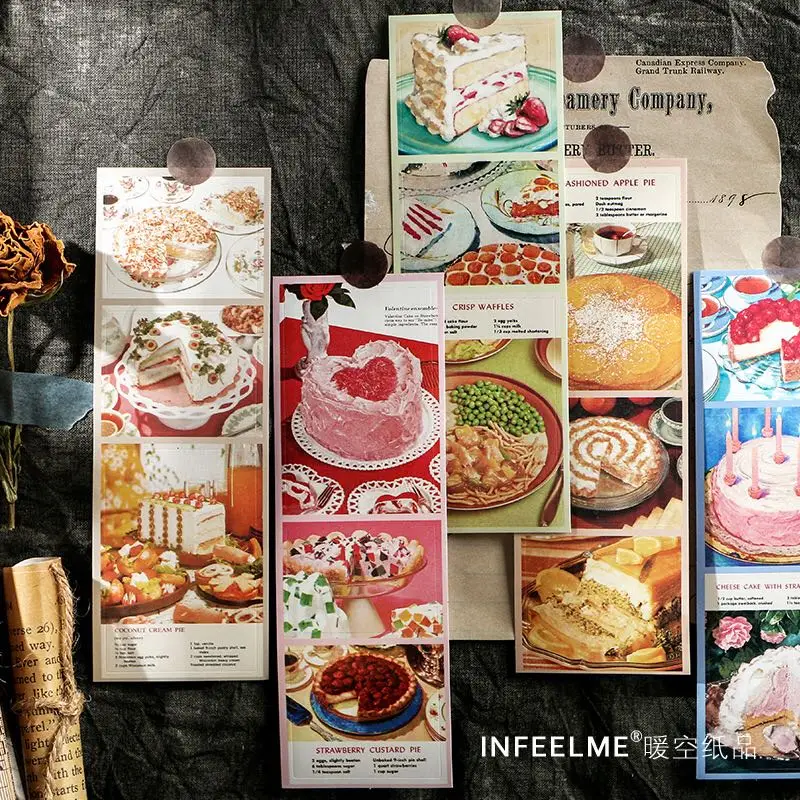 3 Sheets Cake Dessert Series Stickers Journal DIY Material Paper Scrapbook Collage Decoration Stationery | Канцтовары для офиса и