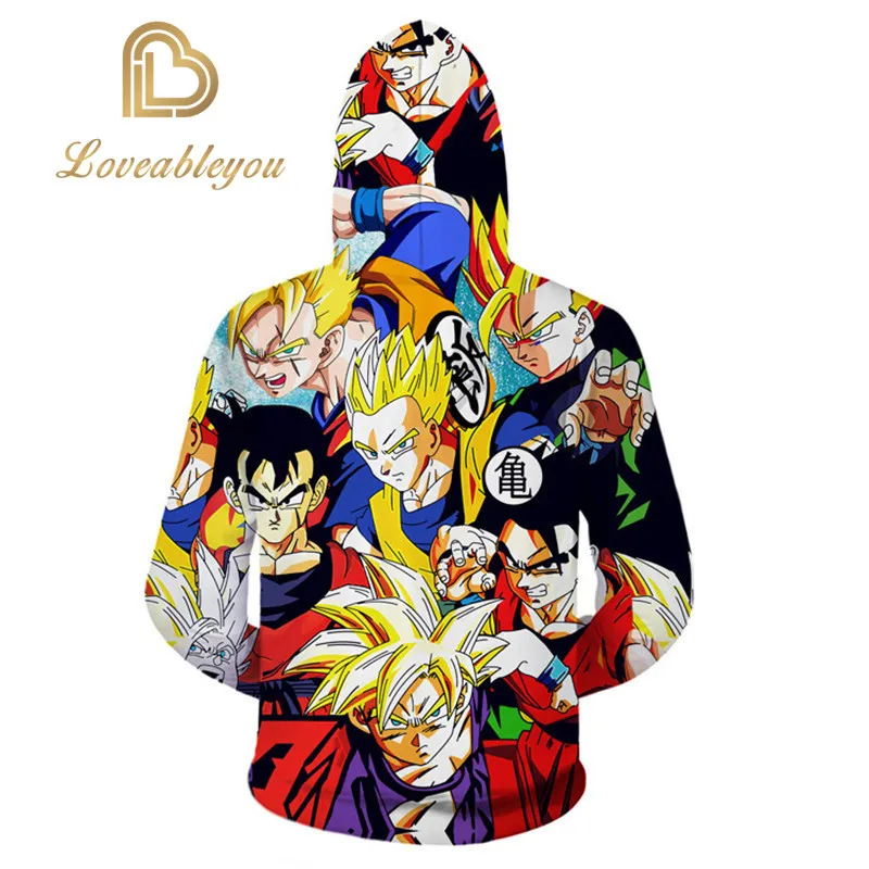 Костюмы для косплея Dragon Ball Z толстовки на молнии крутое пальто куртка джемпер унисекс Толстовка