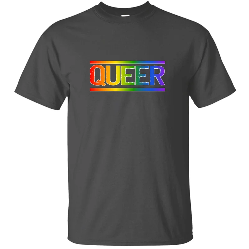 

New Style Queer Lgbt Gay Pride Cds Rainbow Coming Out Tshirt Classical Anti-Wrinkle Gray Men And Women T Shirts Hip Hop