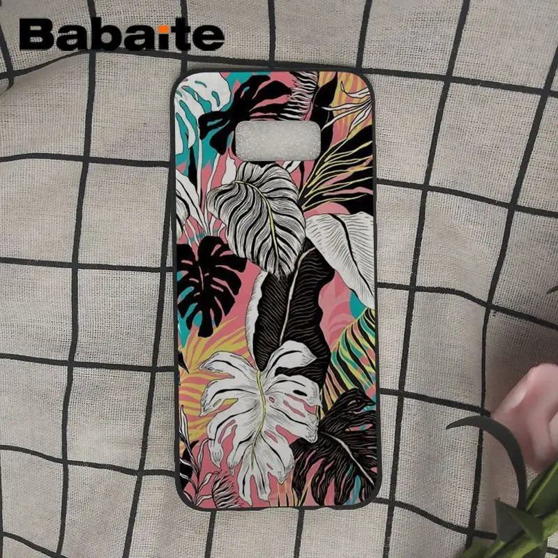 Babaite тропические листья черный ТПУ мягкий чехол для телефона samsung Galaxy s10 s10plus s9 s8 plus s7 s6edge мобильные чехлы