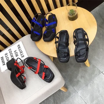 

Chunky Platform Summer Sandals Women's Open Toe Slip On Thong Shoes Woman Fashion Gladiators Comfort Casual Female Sandalias