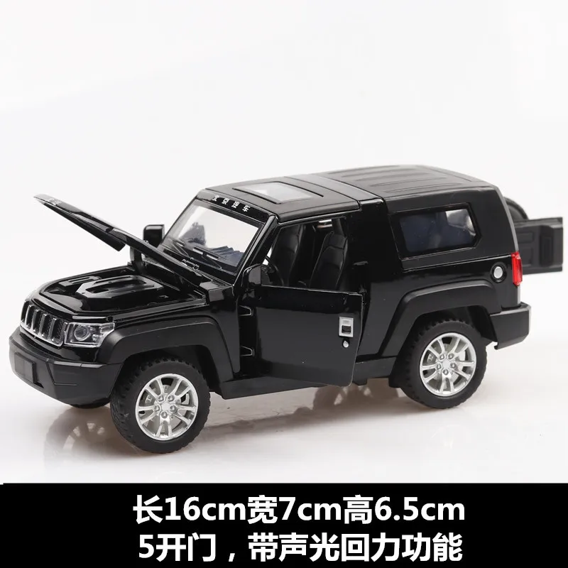 1:32 Off-road Vehicle Model Alloy Pull Back Children Toys Collection Gift Simulation Off-Road Vehicle Kids - Цвет: Черный