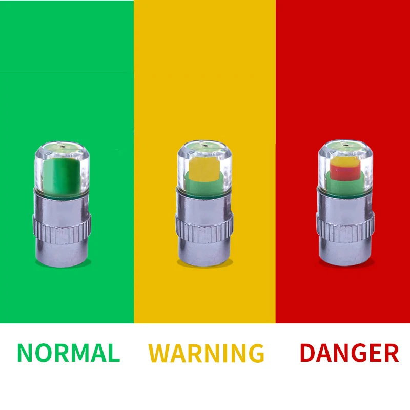 

4PCS 2.4Bar 30PSI Car Auto Tire Pressure Alarm Monitor System Valve Stem Caps Sensor Indicator Eye Alert Diagnostic Tools Kit