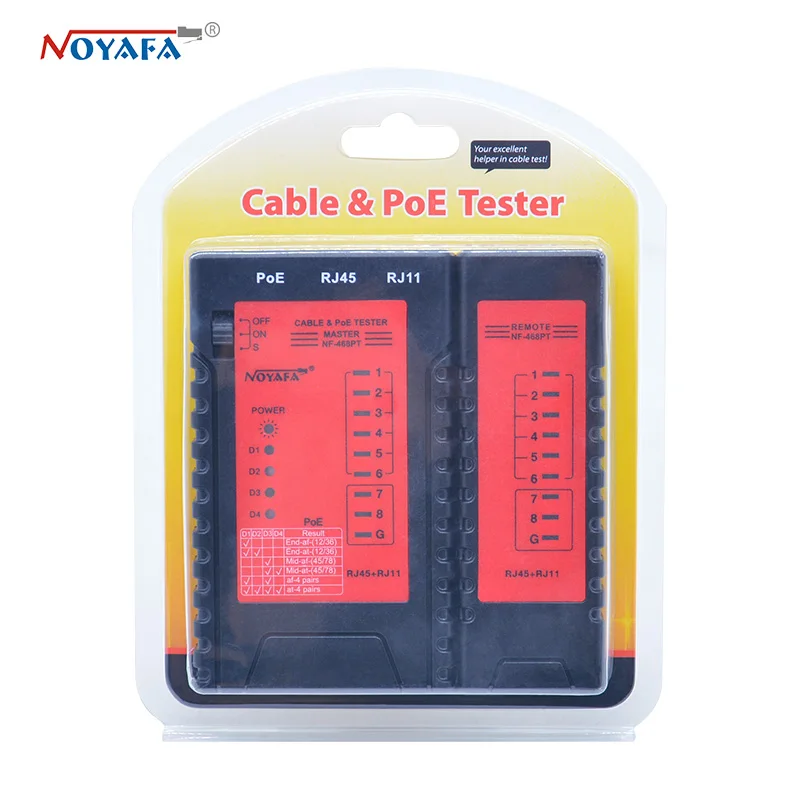 Высокое качество NOYAFA NF 468PT POE тестер проверка кабеля RJ11 RJ45 обнаружение PoE