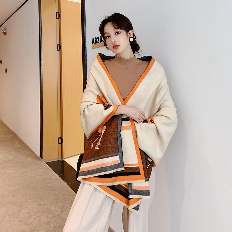 2019 роскошный зимний кашемировый шарф для женщин шаль из пашмины с животным