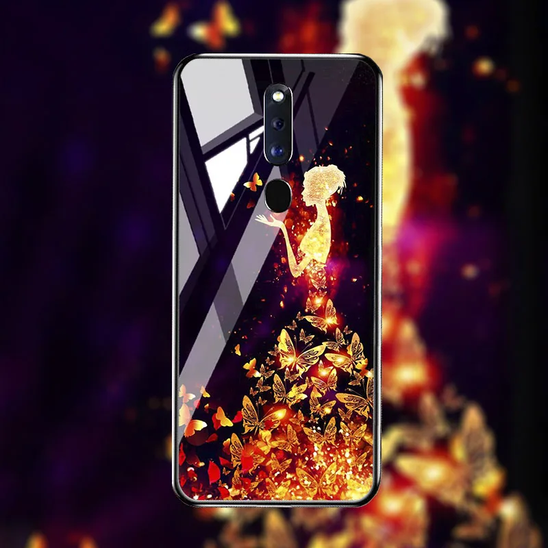Чехол для телефона из закаленного стекла для OPPO F11 K1 Reno z, стеклянный чехол с цветком розы для OPPO F11 pro realme X lite Find X Cover - Color: M094