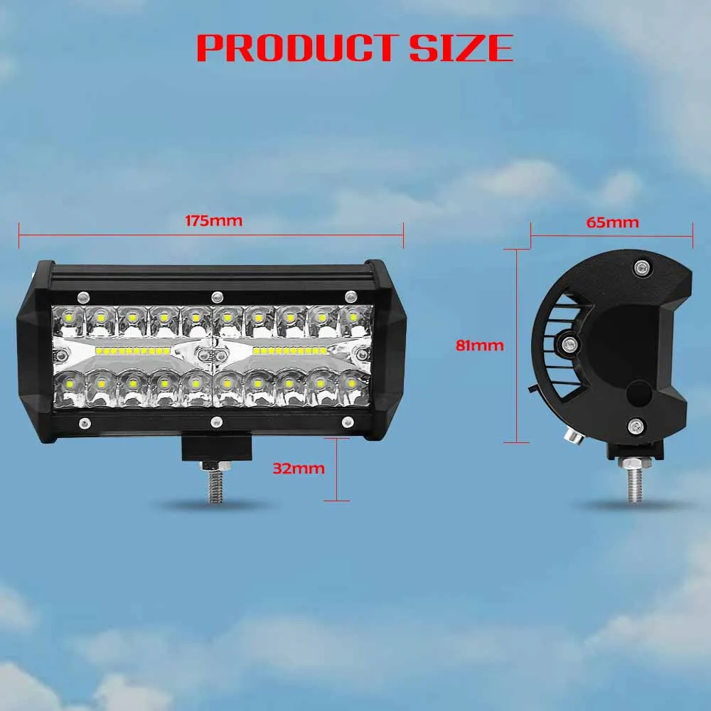 CROSSFOX led светильник Бар offroad Рабочий светильник 12v 120 Вт автомобильный светильник для 4x4 аксессуары для поездок на мотоцикле, Barra de Para пандус 12000LM