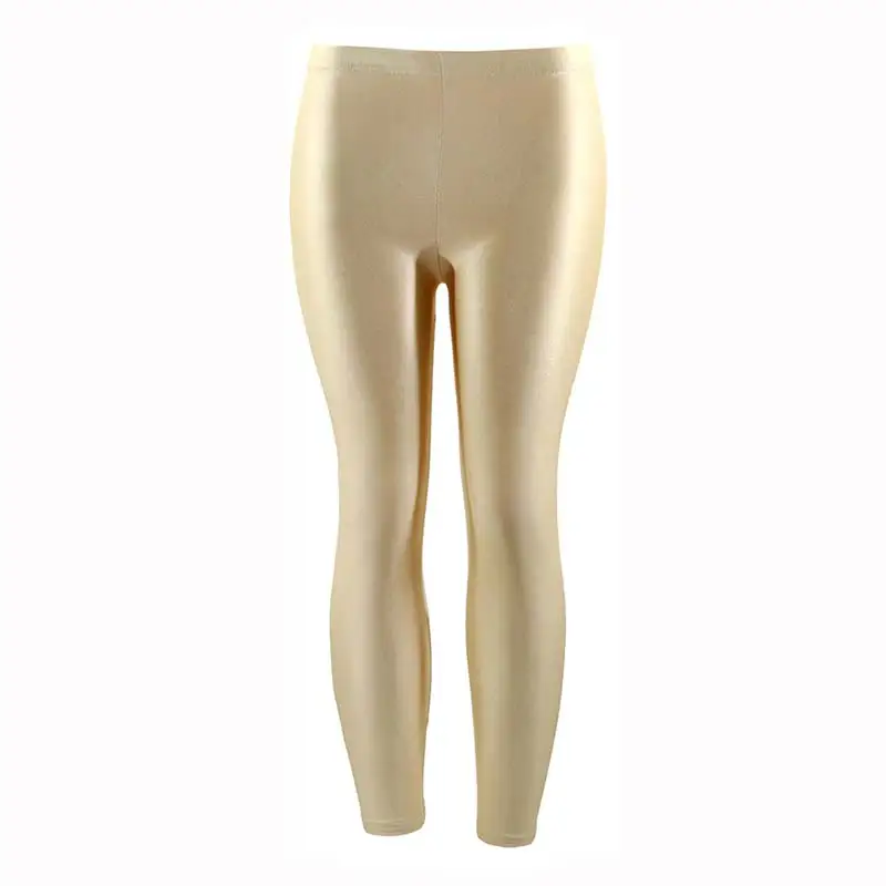Matte gold Women Pant For Girl Spandex Shiny Solid Color Fluorescent Leggings Casual Elastic High Quality Large Size 1PC Trousers New - Цвет: Matte gold