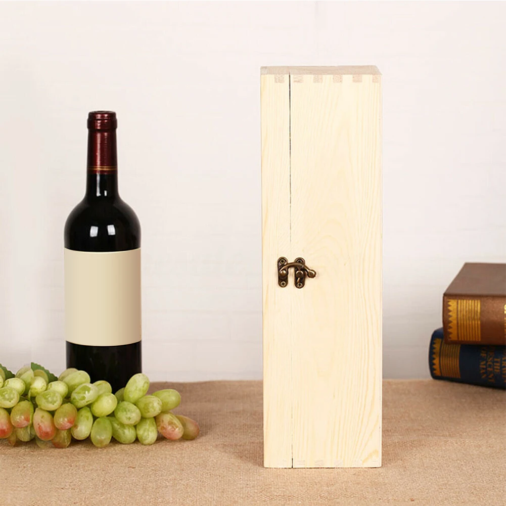 Retro Storage Case Holder Single Empty Portable Wooden Flip Up Decorative Bar Accessories Wine Bottle Box Container Gifts Home